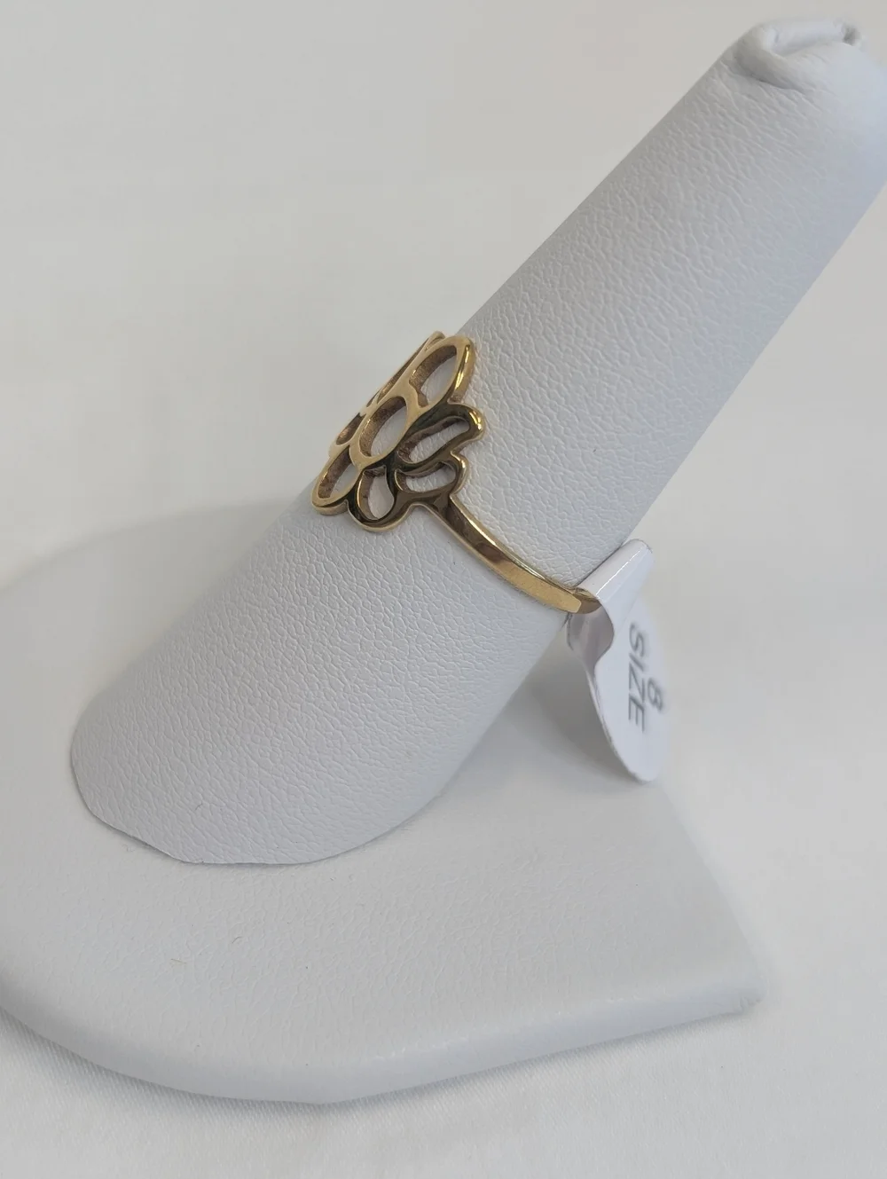NWT Gold Lotus Flower Ring Size 8 Dainty Boho Minimalist Zen Yoga